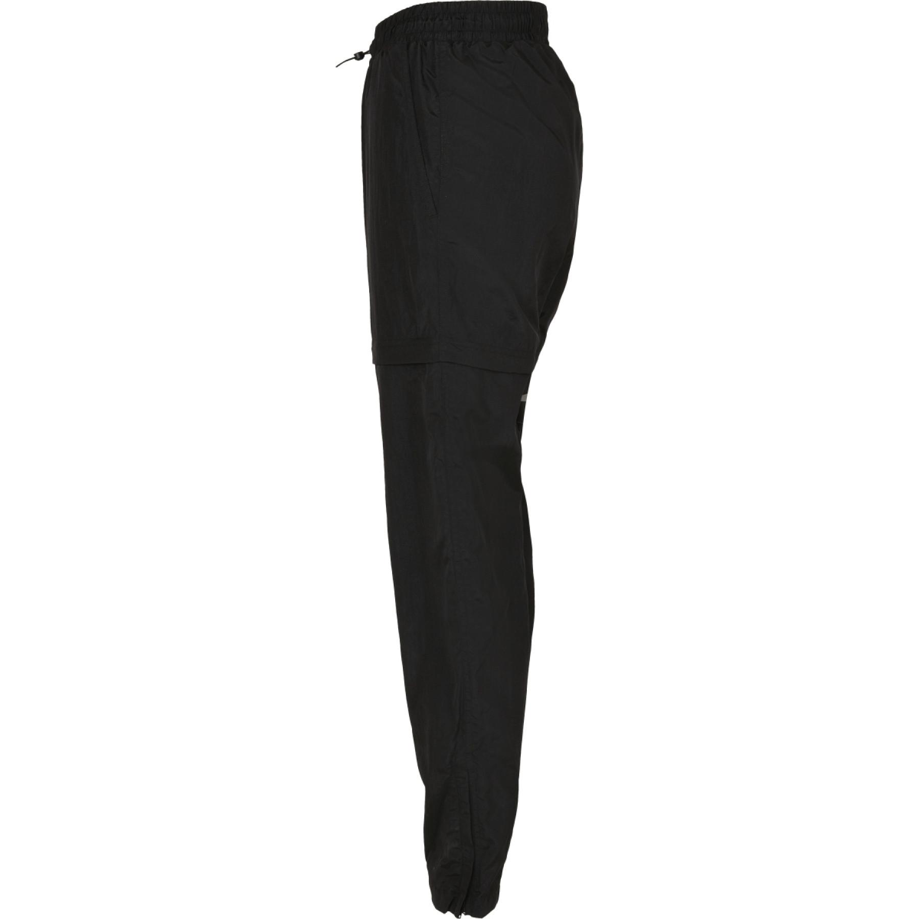 Women's trousers Urban Classics shiny crinkle nylon zip- large sizes
