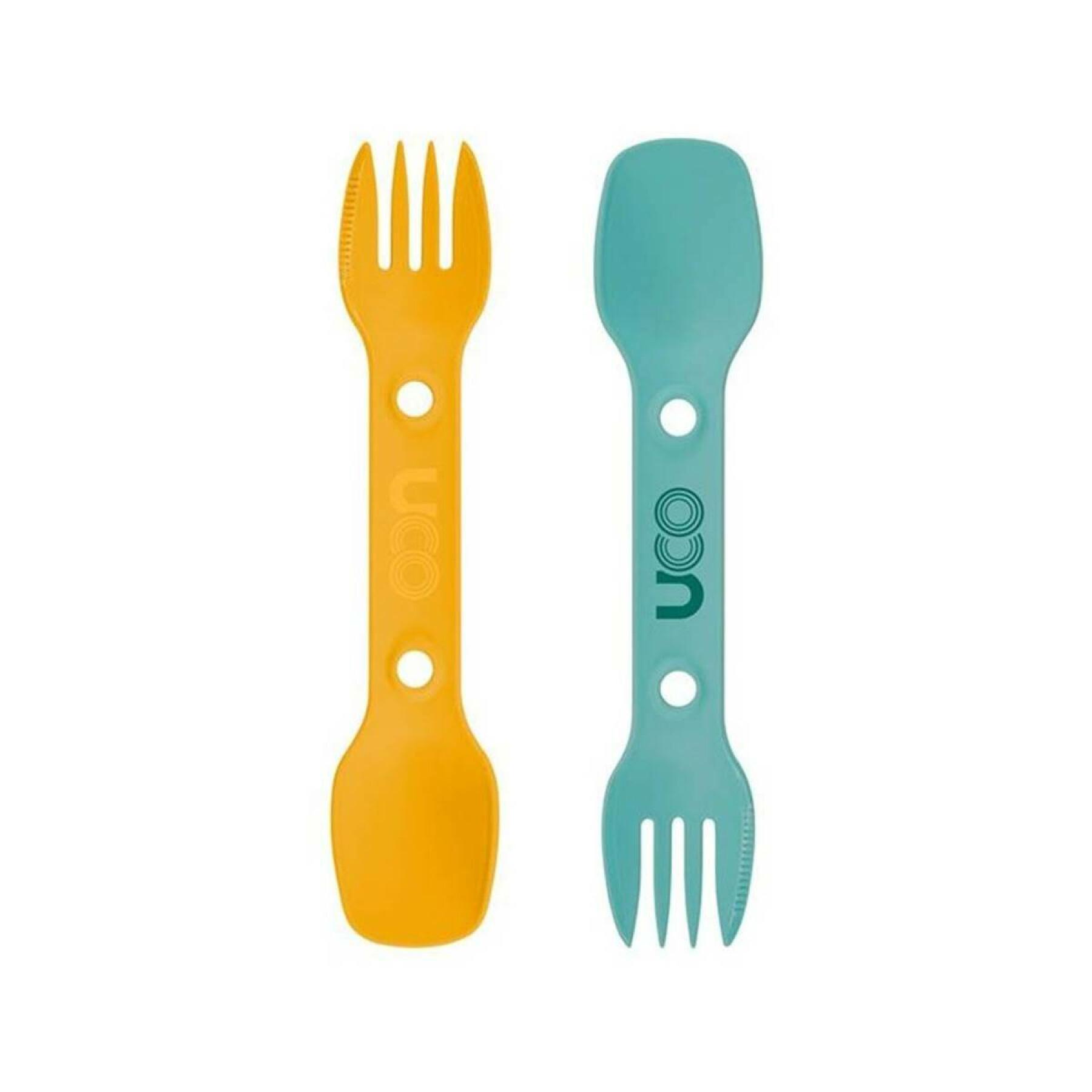 Set of 2 3-in-1 spoon-fork-knife Uco