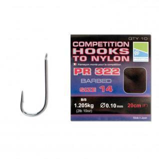Mounted Hooks Competition 322 Hooks To Nylon Size 16