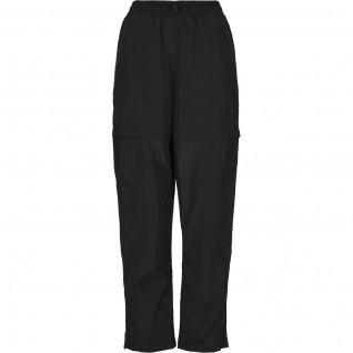 Women's trousers Urban Classics shiny crinkle nylon zip-grandes tailles